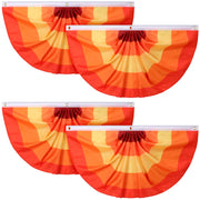 Newwiee front view of four fall fan flags showing bold autumn colors and visibility