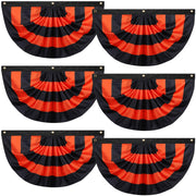 Newwiee front view of pleated fan flag showing bold Halloween colors and instant curb appeal