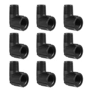NFAMRZCAR front view of ten black elbow adapters showing compact pack and ready use