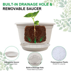 NNARRE drainage holes and tray closeup to prevent overwatering benefit