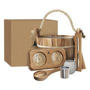 Northwood Sauna cedar bucket front view shows natural wood and durable build for authentic bathing