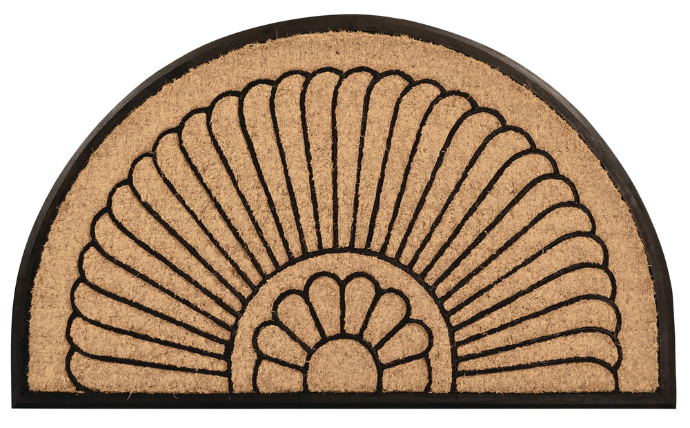 Notrax front view half-circle door mat showing warm natural entry appeal