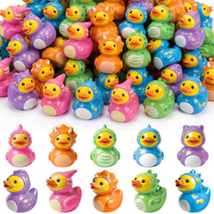 Novabright front packaging showing 100 mini dinosaur duck figurines for bulk events