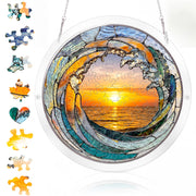 Novabright front view showing ocean wave sunset and vibrant acrylic colors for light play