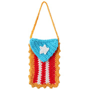 Novabright crochet Puerto Rico flag front view showing colors and craftsmanship benefit display