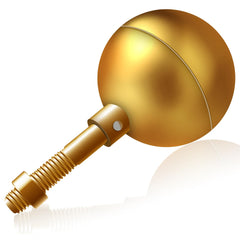 NQ gold ball topper front view showing polished finish and decorative appeal