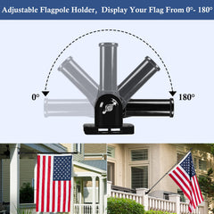 NQ mounted on porch railing with flag, demonstrating sturdy exterior display and visibility