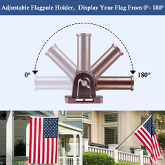 NQ flag pole holder mounted on porch displaying adjustable angle and improved flag visibility