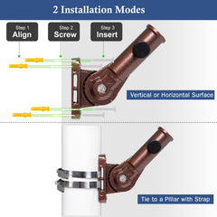 NQ flag pole holder with pole inserted showing 1-inch fit and smooth interior to prevent scratches