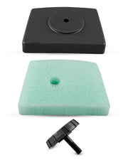 NTSUMI front view of kit showing cover, filter and knob for quick replacement