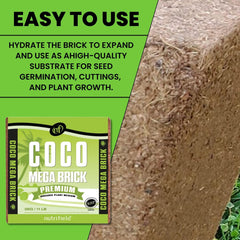 NUTRIFIELD brick soaking in water during hydration showing rapid expansion convenience