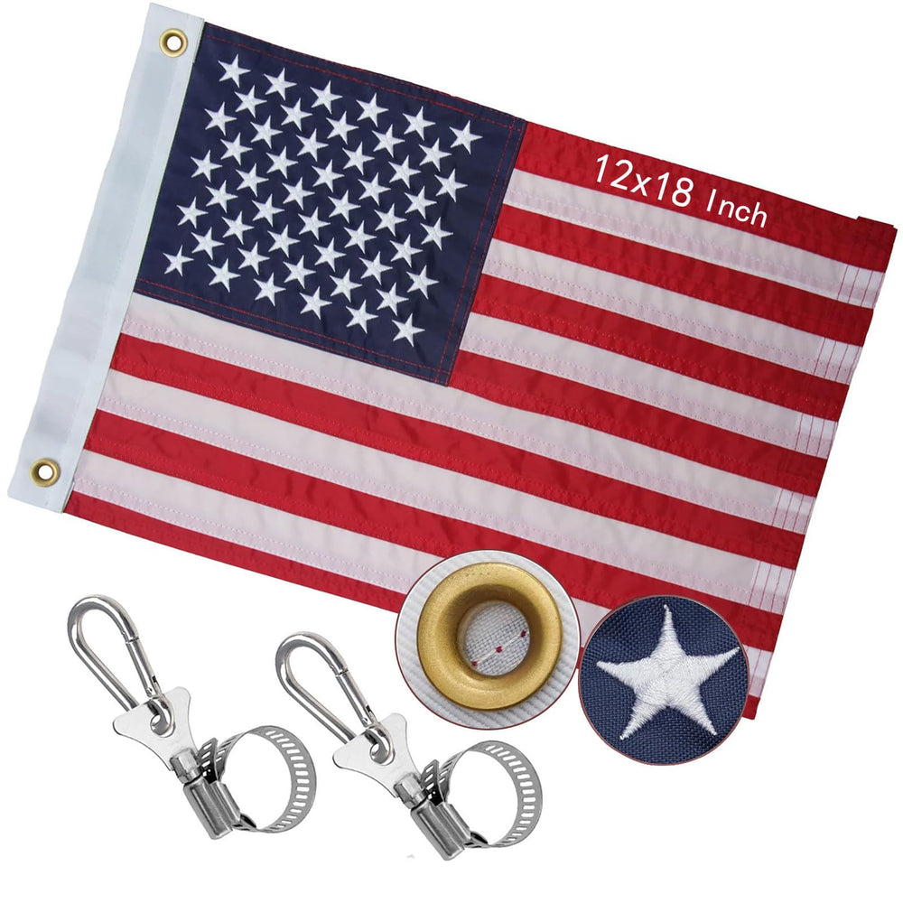 NVSDFAVUZUQ flag front view showing clear stars and stripes, durable outdoor display