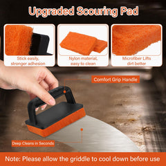 NxeAnnQi scouring pads attached to ergonomic handle for efficient scrubbing