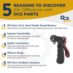 OCS Parts close-up of brass stem highlighting corrosion resistance and pressure strength