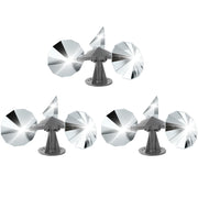 OFFO three-pack front view showing reflective blades and chrome finish, protects surfaces