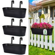 OGIMA front view of 16-inch railing planter showing roomy planting space and clean design