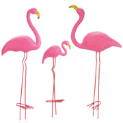 Ohuhu flamingo front view showing trio and bright color for curb appeal