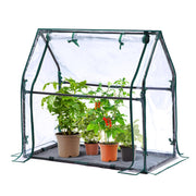 Ohuhu mini greenhouse front view showing clear cover and compact benefit