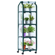 Ohuhu front view of mini greenhouse showing transparent cover and shelves for easy monitoring