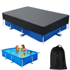OIOYLEY front view of rectangular pool cover showing fit and protection