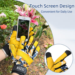 OIZEN reinforced fingertips detail providing extra puncture protection