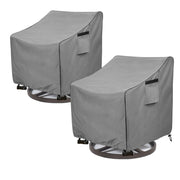 okcool front view showing two covered patio chairs protecting furniture