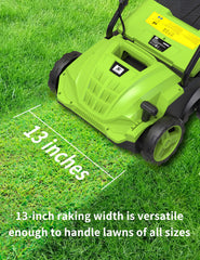 OKKMAX close-up of scarifying and dethatching blades, precise debris removal