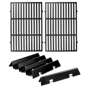 Oklagarden cast-iron grates front view showing sturdy construction and improved searing