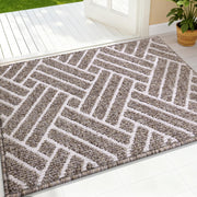 OLANLY front view of khaki door mat showing clean entry benefit
