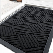 OLANLY front view of mat showing durable scraper surface and clean curb appeal