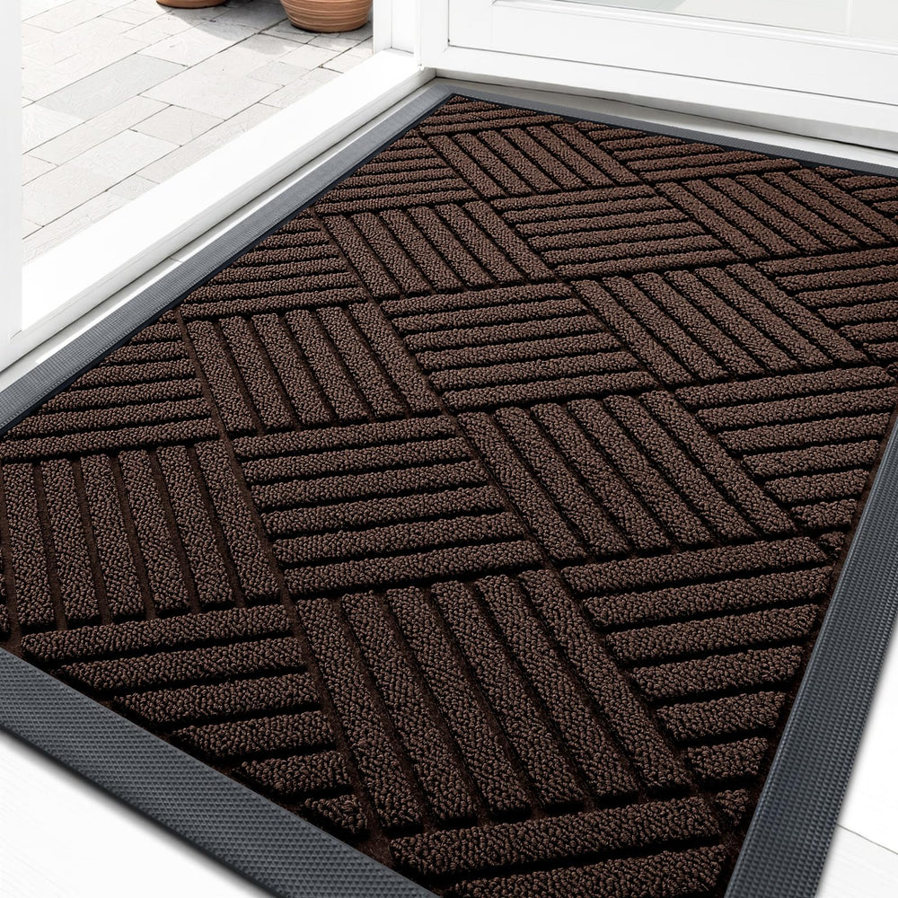 OLANLY front view entrance mat showing clean curb appeal and protection