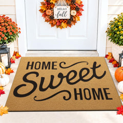 OLANLY front view welcome mat showing design and curb appeal
