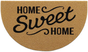 OLANLY front view of half circle mat showing welcome lettering and curb appeal
