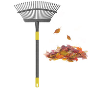 Oliynedy front view showing 18-inch head and sturdy handle for faster raking