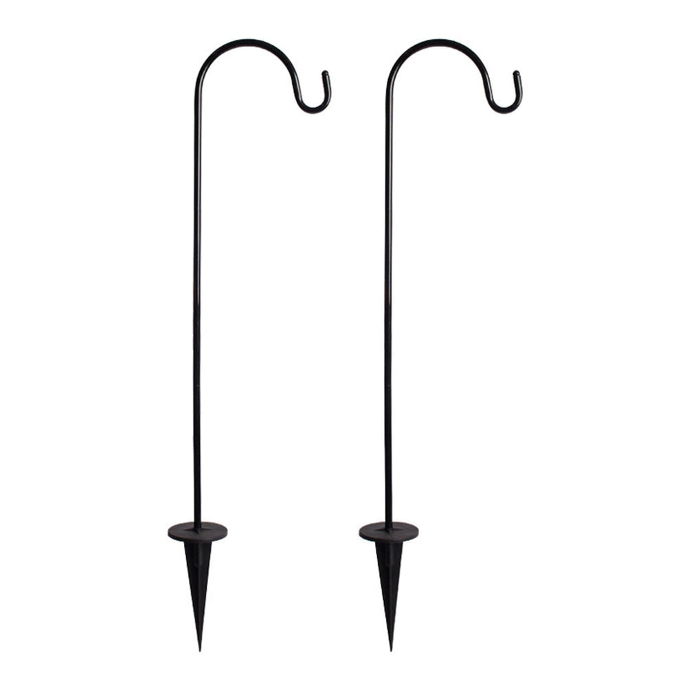 Olnverath front view of two black shepherds hooks showing elegant finish and balance