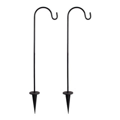 Olnverath front view of two black shepherds hooks showing elegant finish and balance