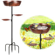 Olpchee front view bronze bird bath showing elegant design and durability