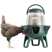 Omlet front view of feeder showing shape and anti-spill benefit