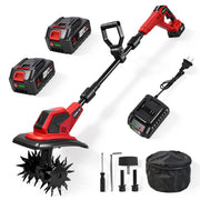 ONEVAN cordless tiller front view showing compact design and power
