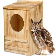 ONKO front view of owl house showing entrance and weatherproof benefit
