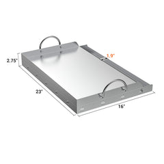 onlyfire closeup grease trough and raised sidewall capturing drips for safer cooking