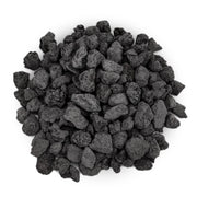 Onlyfire front packaging of black lava rock showing weight and size benefits