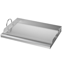 onlyfire front view stainless griddle showing full cooking surface and benefit even searing