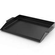 Onlyfire griddle front view showing full 23x16 cooking surface and handles for versatile use