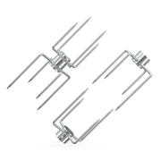 onlyfire front view of three rotisserie forks showing complete set and fit