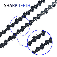 Opuladuo close-up of chain links and cutting teeth showing precise cutters for consistent cuts