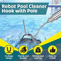 ORAPXI pole being used to retrieve a robotic pool cleaner from water edge