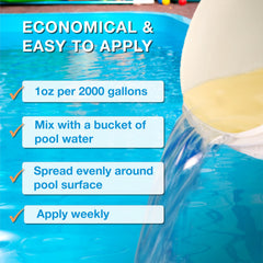 Orb-3 mixed in pool water bucket to prepare even distribution