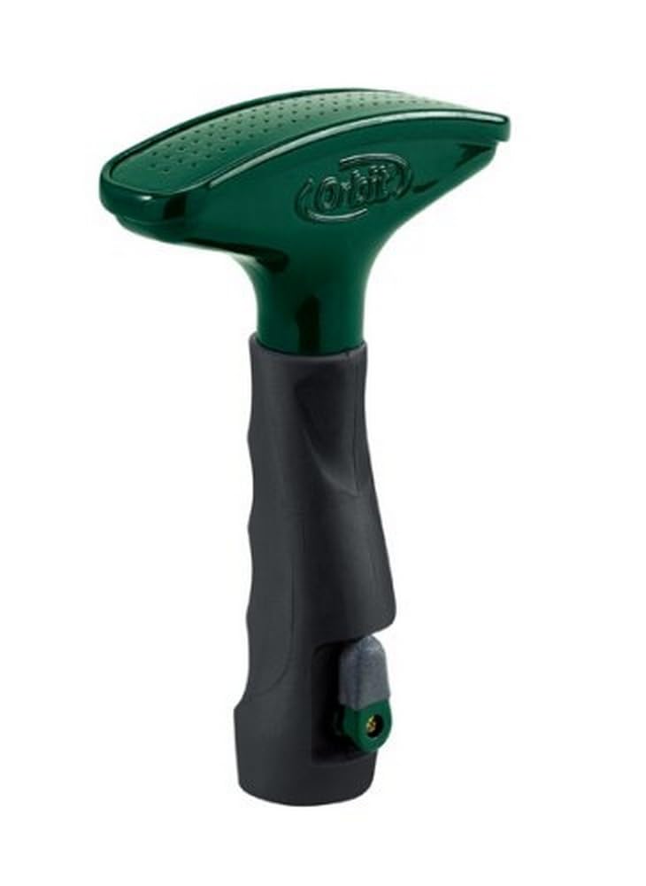 Orbit 58297N front view showing durable metal body and spray head for even watering