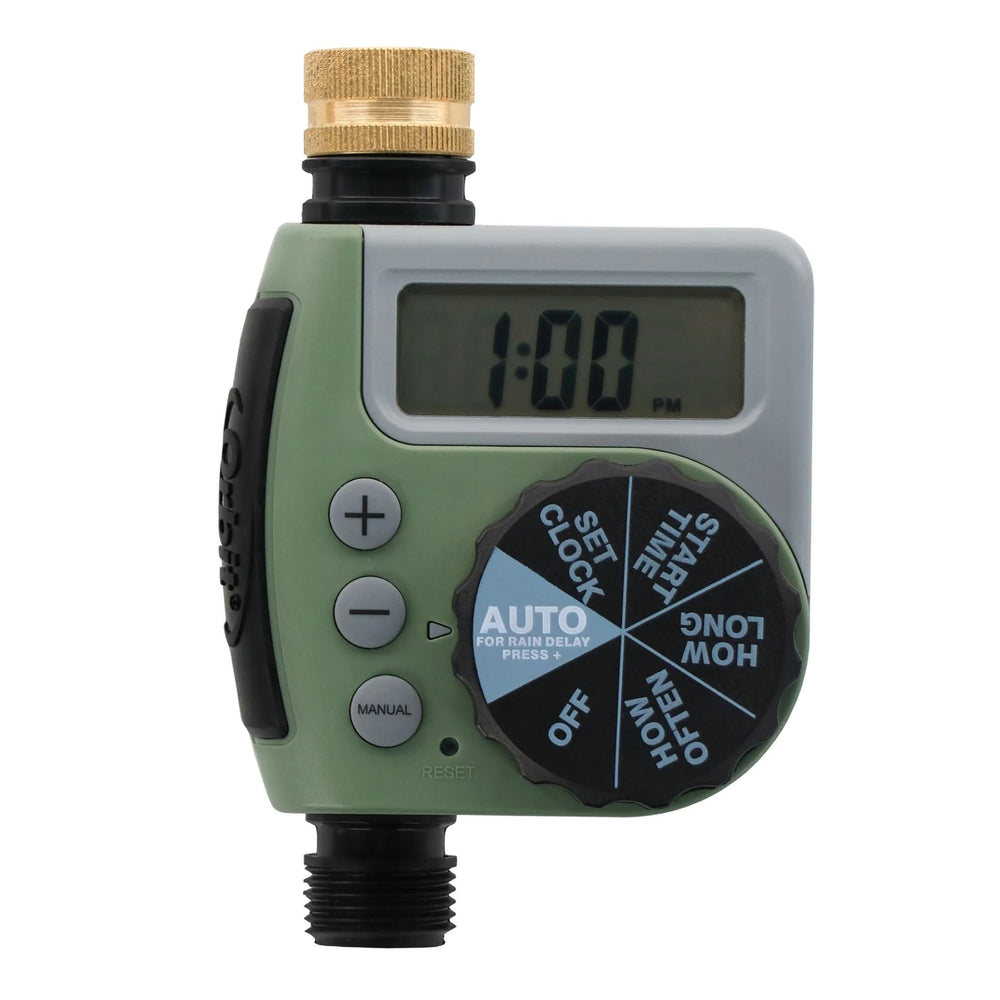 Orbit front view with LCD showing clear schedule for easy setup